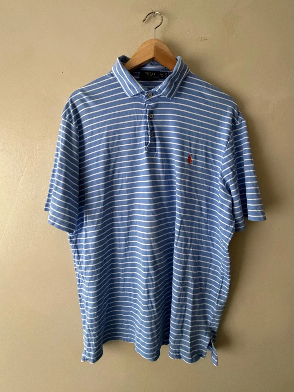Polo by Ralph Lauren Blue & White Striped Polo Shirt XL 787